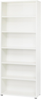 Tvilum Regal PRIMA, B 89 x H 221 cm, Weiß matt, mit 6 Fächern