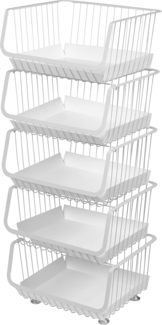 bremermann Aufbewahrungskorb Aufbewahrungskörbe 5-stufig mit Einlegeböden, aus Metall in weiß (5 St)