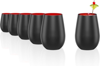Stölzle Lausitz ELEMENTS Becher 465 ml schwarz-rot 6er Set