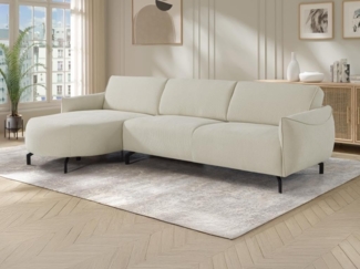 Vente-unique - Ecksofa - Ecke links - Stoff - Beige - FERIONA