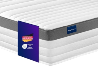 Traumnacht Exklusiv 7-Zonen 1. 000er Tonnentaschenfederkernmatratze mit Komfortauflage, 23 cm Premiumhöhe, Öko-Tex zertifiziert, Härtegrad 3 (H3), 140x220 cm, entwickelt in Deutschland