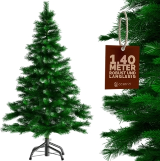 Casaria Künstlicher Weihnachtsbaum, Künstlich 140 cm PVC PE inkl. Metallständer Grün Edeltanne Dichte