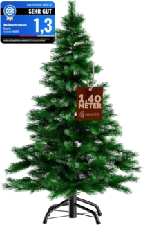 Casaria Künstlicher Weihnachtsbaum, Künstlich 140 cm PVC PE inkl. Metallständer Grün Edeltanne Dichte