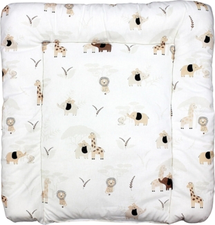 TupTam Baby Wickeltischauflage mit Baumwollbezug Gemustert, Farbe: Savanne Beige, Größe: 70x70 cm