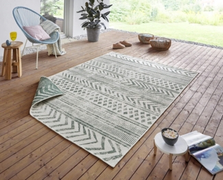 HANSE Home Teppich BIRI Wendeteppich, rechteckig, Höhe: 5 mm, In-& Outdoor, Wetterfest, Balkon, Läufer, Wohnzimmer, Wasserfest, Boho