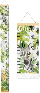 Kinder-Messlatte zum Aufhängen, Skala in Zentimeter und Fuß, niedliches Safari-Dschungel-Motiv, 20x200 cm
