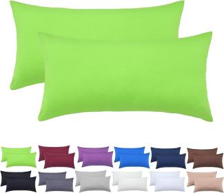 NatureMark 2er Pack Jersey Kissenbezug Kissenhülle Kissenbezüge Seitenschläferkissen Nackenkissen viele Größen und Farben ÖKO-TEX (40 x 80 cm, Apfel grün)