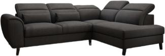 Designer Sofa Nobile mit verstellbarer Rückenlehne Stoff Schwarz Rechts