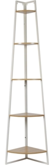 HOME DECO FACTORY - HD0077 Eckregal mit 5 Ebenen, Holz und Metall, Weiß