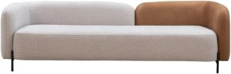 Casa Padrino Luxus Sofa Hellgrau / Braun / Schwarz 255 x 90 x H. 70 cm - Wohnzimmer Sofa - Wohnzimmer Möbel - Luxus Möbel - Luxus Einrichtung