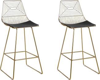 Barhocker 2er Set Metall Gold BISBEE