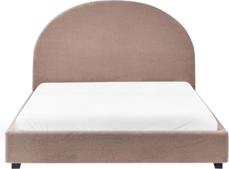 Bett mit Lattenrost Bouclé VAUCLUSE 140x200 cm Taupe
