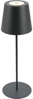BRILONER - LED Tischlampe kabellos mit Touch, dimmbar in Stufen, höhenverstellbar, Nachttischlampe, Leselampe, LED lampe, Campinglampe, Tischleuchte, Akku Lampe, Outdoor Lampe, 36x10,5 cm, Anthrazit