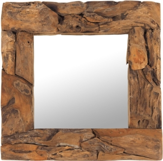 DESIGN DELIGHTS Wandspiegel HOLZSPIEGEL "Holz massiv 50", Holz massivkholz, 50x50 cm, Wandspiege