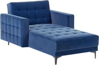 Chaiselongue ABERDEEN Samtstoff Blau