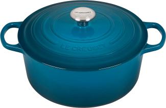 Le Creuset Signature Gusseisen-Bräter mit Deckel, Für alle Herdarten und Induktion geeignet, Rund, Deep Teal, 28,0 cm, 6.7