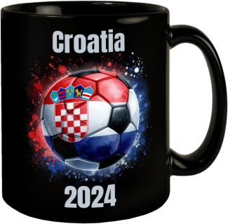 speecheese Tasse Fußball Kroatien Flagge Tasse in Schwarz