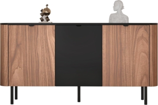 Kommode Timzemt 150 03 (Farbe: Nuss / Schwarz)