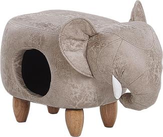 Beliani Pouffe pet eco-leather with storage gray JUMBO