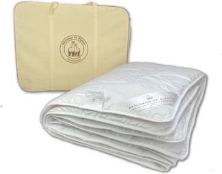 Alpaka Bettdecke Ganzjahresdecke, Premium Line, 100% Baby Alpaka Füllung (1085g), Bezugsstoff: 200er Baumwollbatist, Temperaturregulierend, 155x200cm, Ideal für das ganze Jahr von Abolengo de Alpaca