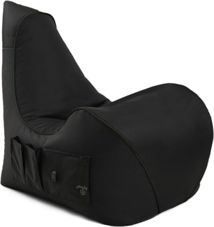 BuBiBag Gaming Sitzsack zum Zocken mit Anschluss zum Laden & Taschen, Halterung, Game Sessel für Kinder und Erwachsene, Beanbag Indoor und Outdoor - Flashbag (Anthrazit)