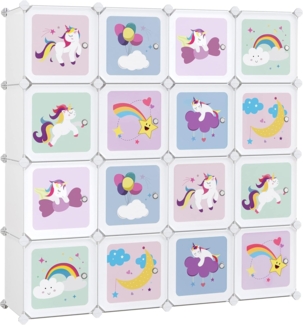 Songmics Regalsystem mit 16 Würfeln, Kunststoff weiß, 16 x 30 x 30x30 cm