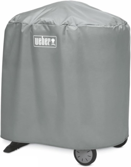 Weber Abdeckhaube/Für Gasgrills der Serien Q 1000/2000 mit Ständer, Leichtes und wetterbeständiges Gewebe mit Befestigungsgurten, 134 x 64 x 88 cm