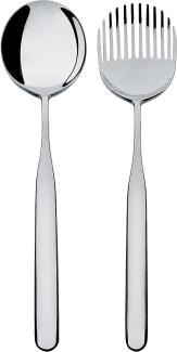 Alessi Collo-Alto, Salatbesteck aus Edelstahl 18-10 glänzend poliert, Silver, 26. 5 x 3 x 8 cm