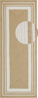 NORTHRUGS Trenzado In- & Outdoor Teppich Wetterfest – Pflegeleicht Handmade-Look für Innen und Außen Gewebter Outdoorteppich Läufer für Balkon, Terrasse, Wohnzimmer, Garten – Creme Beige, 80x200