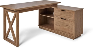 Jahnke Eckschreibtisch Chalet D 155 E Montana Eiche