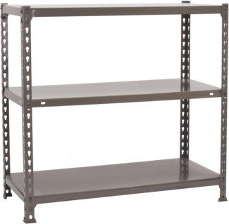 Simon Rack Ecoclick Regal mit 3 Ebenen, 70 kg Tragkraft und Biegepunkt, 900 x 1000 x 300 mm, Schwerlastregal, Garagenregal, Grau