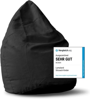 Lumaland 'Luxury XL Plus' Sitzsack, Schwarz, Microvelours, 220 l