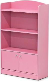 Furinno Lova Magazin/Bücherregal mit Aufbewahrungsfächern, Rosa, 60. 5 (B) x 107. 4 (H) x 24. 1 (D) cm