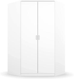 Rauch Möbel Bremen Eckschrank Kleiderschrank Schrank in Weiß 2-türig inklusive Zubehörpaket Basic 1 Kleiderstange, 9 Einlegeböden BxHxT 117 x 199 x 117 cm