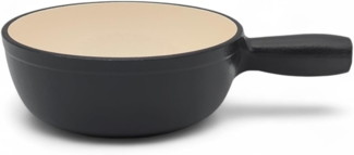 osoltus Fondue Käsefondue Fleischfondue Ersatz-Topf Emaille dunkelgrau