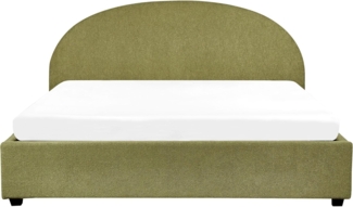 Bett mit Stauraum VAUCLUSE 180 x 200 cm Bouclé Olivgrün