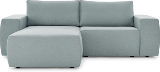LOOKS by Wolfgang Joop Looks II Designer Ecksofa, Eckcouch, beidseitig montierbar, Polstersofa, eisblau, 242 x 160 x 70 cm