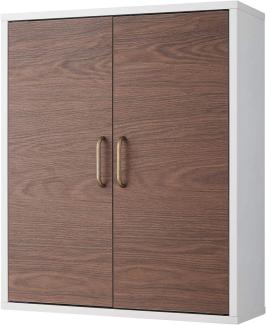 Elegant Home Fashions Tyler Badezimmer Wand Medizinschrank aus Holz 18 x 50,8 x 61 cm Weiß/Braun EHF-F0011, Brown/White, One Size