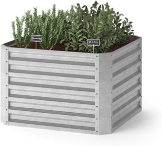 OK-Living Hochbeet Silber 90 x 90 cm,