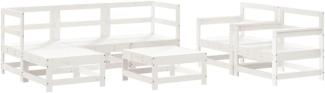 vidaXL 7-tlg. Garten-Lounge-Set Weiß Massivholz Kiefer 3186243