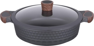 RESTO Kitchenware Kochtopf Capella, Schmortopf antihaftbeschichtet und spülmaschinenfest, Aluminiumguss (2-tlg), mit Glasdeckel und stoßdämpfendem Silikonrand, im Geschenkkarton