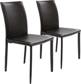 Kare Design Stuhl Milano Brown, bequemer, moderner Esszimmerstuhl, Coffeebraun, 91 x 47 x 61 cm