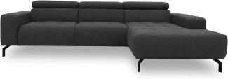 DOMO Collection Cunelli Ecksofa, Sofa mit Rückenfunktion, Polsterecke mit Relaxfunktion, 292 x 175 x 79 cm, Eckcouch in anthrazit