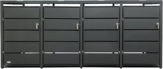 RS Trade Mülltonnenbox Verkleidung 4er, Stahl Anthrazit, 260 x 80 x 116 cm