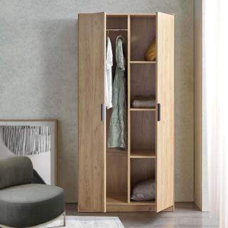 Kleiderschrank Eiselfing 176x80x52 cm 4 Fächer [en. casa]