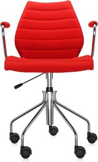 Kartell Maui Soft, Sessel ouf Rollen, Rot