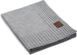 Knit Factory Uni Decke 160x130 cm Glatt Grau