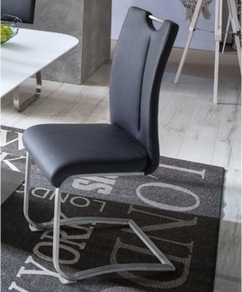 Esszimmerstuhl >Kerrin< (2-er Set) in Schwarz - 45x102x58 (BxHxT)