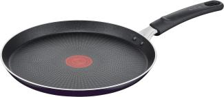 Tefal D52610 Resist Crêpepfanne 25 cm | sichere Titanium Antihaftversiegelung | Thermo-Signal Temperaturindikator | leichte Reinigung | Flame Protect-Technologie | Schwarz | nicht induktionsgeeignet