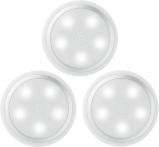 Provance Nachtlicht 3 x LED Nachtlicht mit Touch Sensor mit 3M Kleber Batterie, LED fest integriert